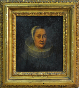 Old master framed portrait of a lady. Image courtesy of Woodbury Auctions.